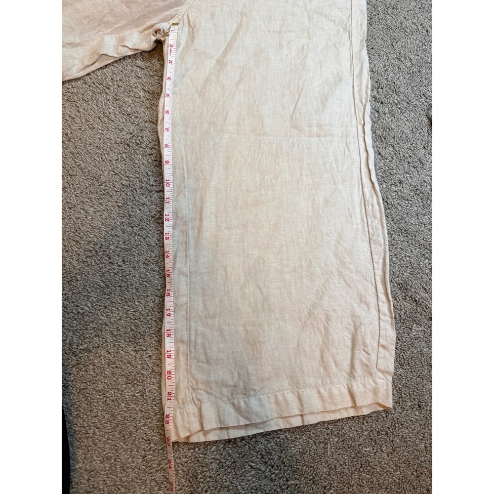 Fresh Laundry Women's Beige Linen Blend Wide Leg Cropped Pants Size Medium - Picture 8 of 9
